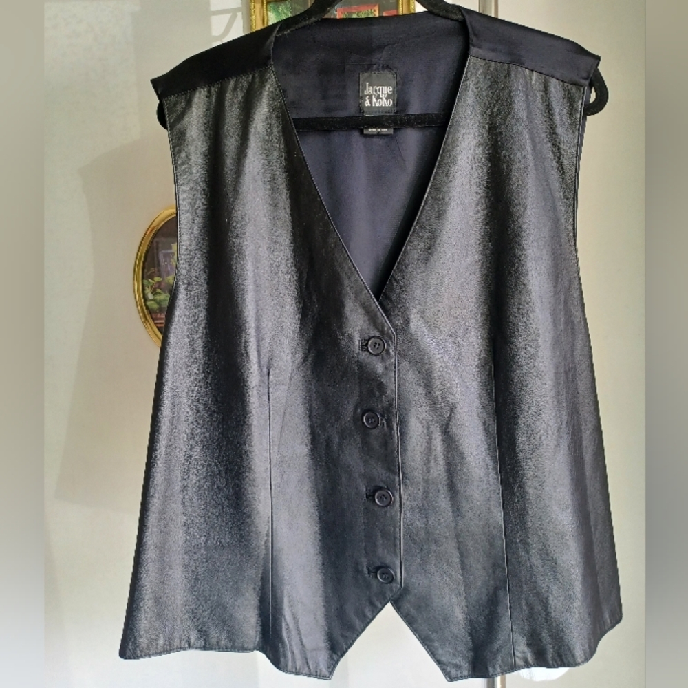 Vintage Leather Vest By Jacque & Koko